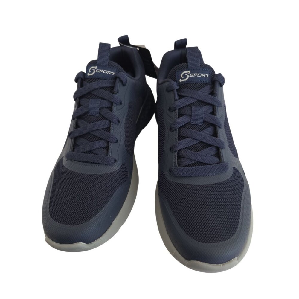 Skechers Mens Size 8 Navy Blue Air-Cooled Memory Lite Foam Sneakers Shoes NEW